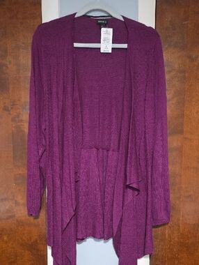 NWT SIZE 3 Torrid Deep Plum Mixed Stitch Cardigan